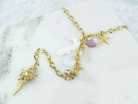 Diamond Crescent Necklace - April