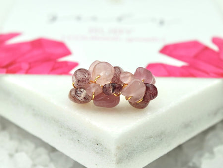 Natural Birthstone Cluster Ring - August