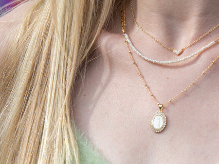 Charlotte Pearl Charm Necklace