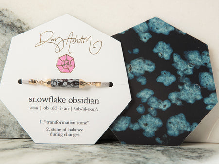 Gemstone Crescent Choker Snowflake Obsidian