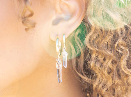 Hazel Huggie Earring - Crystal