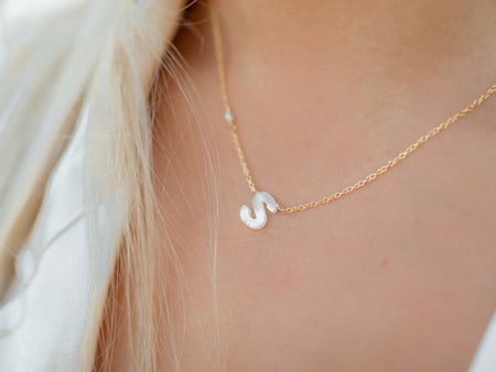 Custom Pearl Letter Chain Necklace