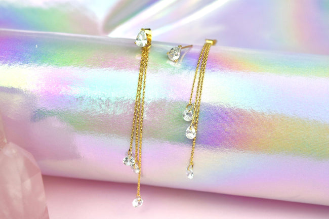 Cascade Back Stud Earring
