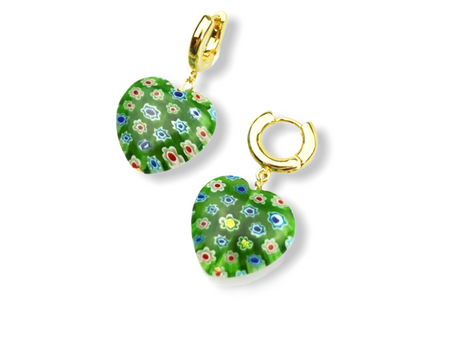 Emerald Jewel Enamel Huggie Earring