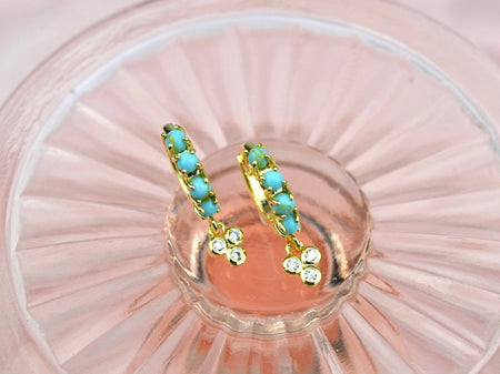 Emerald Jewel Enamel Huggie Earring