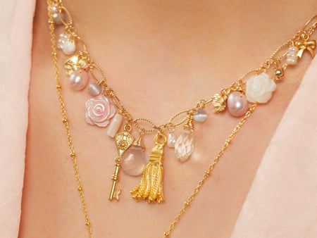 Garnet Crescent Necklace - January