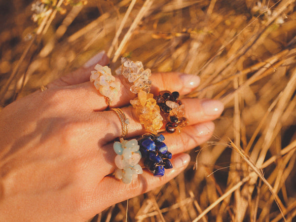 Natural Birthstone Cluster Ring - September Sapphire