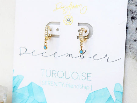 Aquamarine Huggie Earring - March