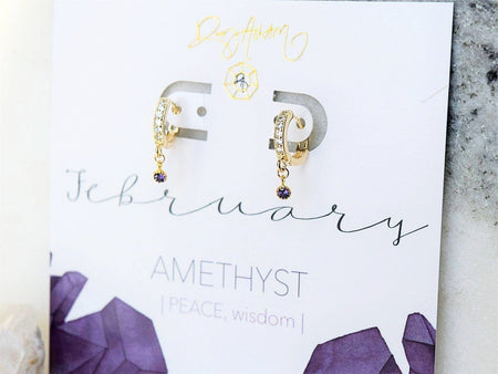 Amethyst Crescent Necklace - February