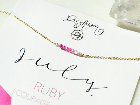 Ruby Crescent Necklace - July