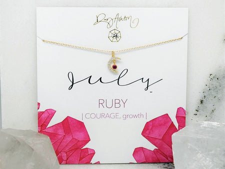 Ruby Bar Necklace - July