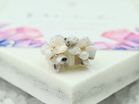 Natural Birthstone Cluster Ring - March