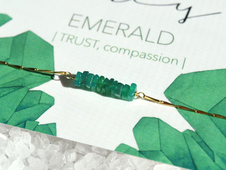 Emerald Crescent Necklace - May