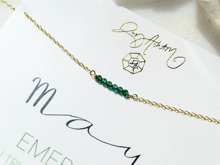 Emerald Crescent Necklace - May