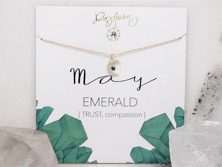 Emerald Bar Necklace - May